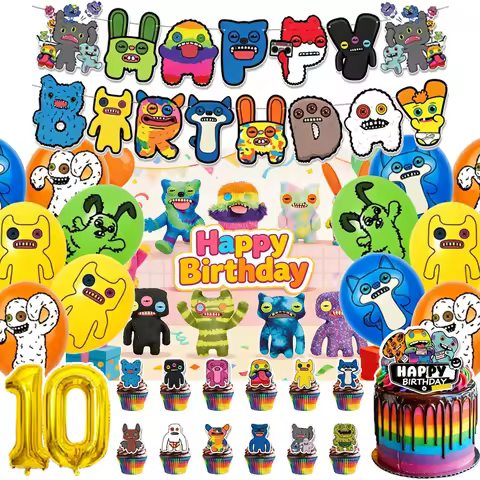 Cartoon Fuggler Theme Birthday Party Decoration Banner Supplies Balloon Set Cake Toppers Background 