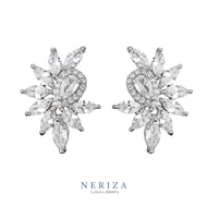 Neriza Jewelry/ ต่างหูออกงานเพชรสังเคราะห์ ประกายเทียบเท่าเพชรแท้ NE055