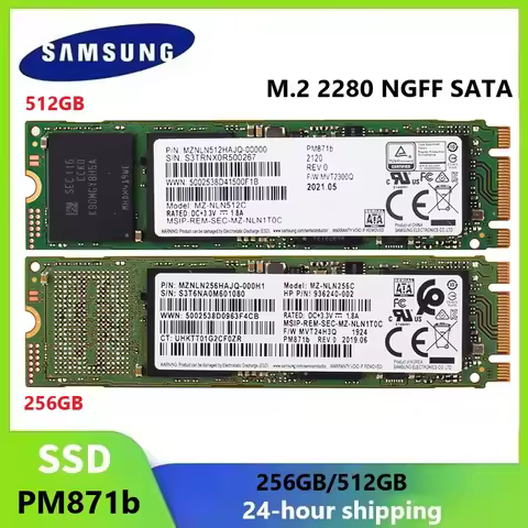 SAMSUNG PM871b SSD M.2 2280 NGFF SATA Storage 256GB 512GB Internal Solid State Disk HDD Hard Drive F