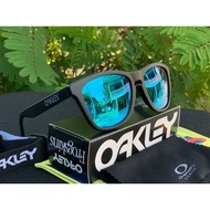 yunwen339-OAKLEY Frogskin Full matte black sports fashion polarized sunglasses