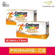 Centrum Energy B-Vitamins and Minerals Plus Vitamin C & E 60 Tablets x 2 Boxes (TWIN) EXP:06/2026 [ 