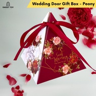 10PCS Small Triangle Wedding Door Gift Box Candy Chocolate Red Sweet Memory Kotak Majlis Perkahwinan