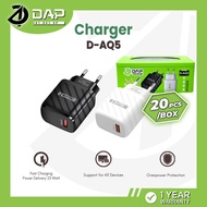 DAP D-AQ5 25W / D-AT4 3A CHARGER (1 BOX CONTAINS 20 PCS) 1 USB PORT QUICK CHARGING