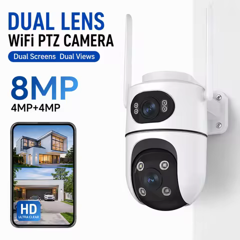 8MP Dual Lens WiFi PTZ Camera Outdoor Security Camera 4MP+4MP Wireless CCTV IP Camera Smart Home Sur