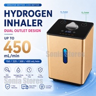 450mL/min Hydrogen Inhalation Machine Dual Outlet H2 O2 Generator SPE PEM 99.992% Purity 150/225/300