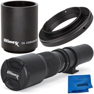 Ultimaxx 500mm/1000mm f/8 Multi-Coated Preset Telephoto Lens Includes Ultimaxx 2.0X Tele-Converter +