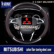 Vemart mitsubishi Steering wheel cover carbon fiber leather accessories triton asx mirrage lancer ac