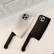 Funny Novelty Cleaver Shape Phone Case for iPhone 17 16 Pro Max 15 14 13 12 XS Creative Soft TPU Sho