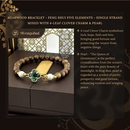 Agarwood Bracelet_Feng Shui Five Elements_8mm_Single Strand_Mixed Pearl_4-Leaf Clover_9Fengshui