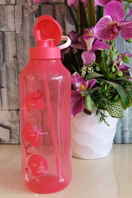 Tupperware AquaVibe 2L + Handle & Straw - Pink October