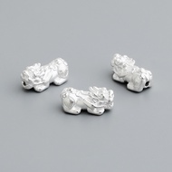 S999 Pure Silver 3D Hard Silver Seiko Lucky Pixiu Spacer Beads DIY Braided Rope Beaded Bracelet Neck