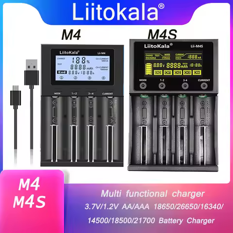LiitoKala Lii-M4S M4 18650 LCD Multifunctional Battery Charger For 3.7V 1.2V 26650 21700 14500 18350