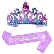 Birthday Tiara for Girl Birthday Crown for Girls Mermaid Crown Mermaid Birthday Decorations Birthday