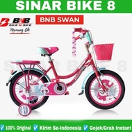 Sepeda Anak Perempuan Bnb Swan Ukuran 16 18 20 Inch Keranjang