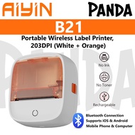 Aiyin B21 Portable Wireless Label Printer, White Orange