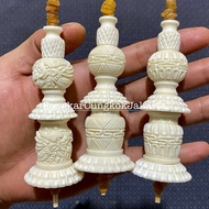 Pion Carving Bone Material Filled with Crown Small Cage Mata Puteh Khuyen Pleci Ori Cungkok