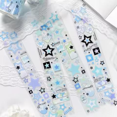 9.1 5M Sticker Roll Weightless Star Original Deco Multi Color Star Decorative Washi Tape DIY Journal