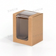 20 hộp giấy 8x8x10cm có cửa'sổ trưng bày, thích hợp đựng ly rượu, quà tặng nến, 9oz, quà tặng tiệc c