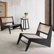 Nordic home Chandigarh lounge chair retro style rattan chair Japanese solid wood chair single balcon