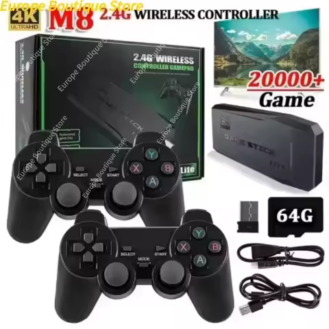 2025 NEW HD game stick Video retro game console 2.4G dual wireless controller Game Stick 4K TV 64G c
