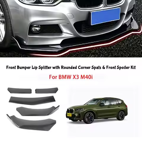 5-Segment Adjustable Front Bumper Lip Splitter Body Kit For BMW X3 M40i