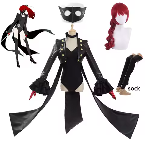 Persona 5 The Royal Yoshizawa Kasumi Cosplay Costume Phantom Thief Uniform Suit Bodysuit and Mask P5
