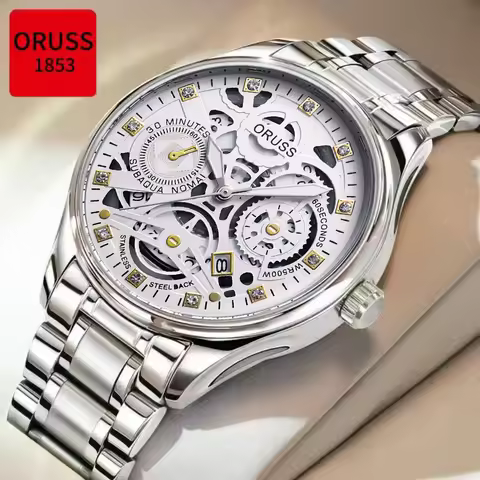 ORUSS Original High-end Luxury Men's Watch Luminous Watch for Man Watch Business Wristwatches Stainl