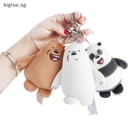 [bigtoe] Bears Keychain We Bare Bears Plush Toy Cartoon Pendant Soft Stuffed Doll Keychain Key Ring Backpack Decor Kid Gift [SG]