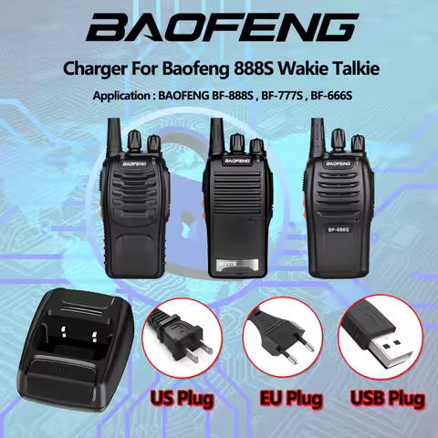 Baofeng USB Adapter Charger Two Way Radio Walkie Talkie BF-888s Retevis H777 BF-666S Base Charge doc