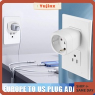 YUJINX Outlet Adapter, Compact Multi-Purpose EU Plug Adapter, Portable Lightweight Universal Travel 