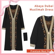 Muslimah Abaya Dubai Women Dress Premium Abaya Maxi Dress Black Turkey Style Robe With Scarf