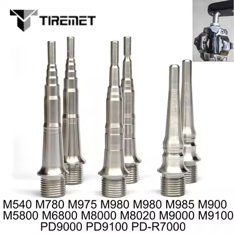 Tiremet 1Pair Bicycle Titanium Pedal Spindle Fit Shimano Axle EPDM9100 XT M540 XTR985 M980 EPDM8100 