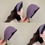 Gentle Haze Purple~Suede Fabric Headband Whitening Korean Retro Hairpin Ultra Wide Hairband Travel H
