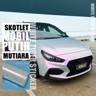 SKOTLET STIKER PUTIH MUTARA LEBAR 150CM SKOTLET MOBIL PUTIH MUTIARA SKOTLET BUNGLON PUTIH SKOTLET PU