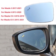 Car Blind Spot Warning Heating Rearview Wing Door Side Mirror Glass Lens For Mazda 3 Axela 6 Atenza CX-3 CX-5 2013-2021