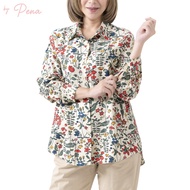 By Pena เสื้อเชิ๊ตผู้หญิงทรงโอเวอร์ไซส์ Floral pattern BPSL042501