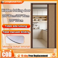 Folding Door PVC Folding Honeycomb Door O-Formaldehyde Accordion Sliding Door Track Kitchen Bathroom