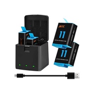 JHTC GoPro Hero 11 Battery Hero 10/Hero 9 Battery Replacement Set of 2 1800mAh+ Storage Box Triple U