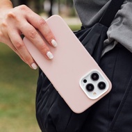 iPhone 15 系列 LinoHue液態矽膠雙色鏡頭防摔手機殼 -粉