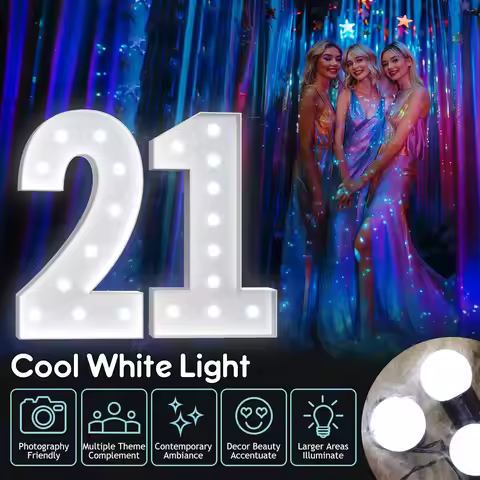 4FT Marquee Light Up Numbers Marquee Numbers 4 Feet Tall Cool White Light for Party 1st Birthday Ann