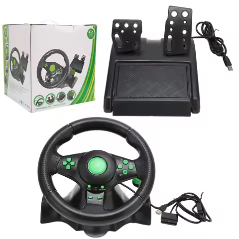 PC Racing Wheel Game Steering Wheel 180 Degree Car Racing Driving Wheel with Pedal for XBOX 360/PS3/