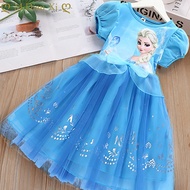 Frozen Elsa Dress Girls Summer Dress Princess Cosplay Costume Dresses for Kids Christmas Birthday Fa