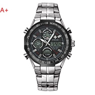 ＆ Wwoor Mens Sports Watch Multifunctional Waterproof Watch Electronic Dual-Display Watch Double Inse