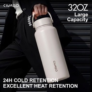 CIVAGO（32oz/960ml）Stainless Steel Vacuum Flask Tumbler​ Large Capacity Bottle Coffee Cup with Handle
