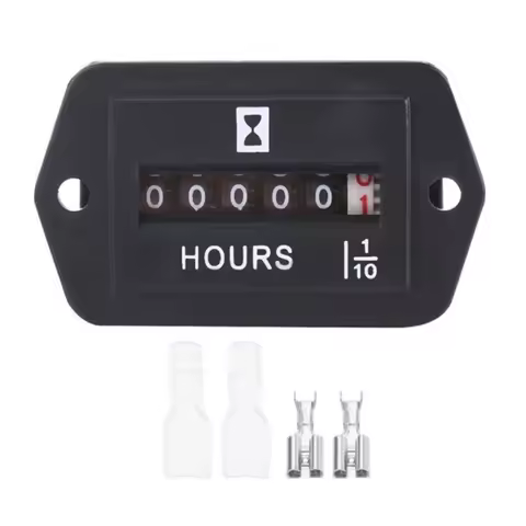 0XXD Mechanical Hour Meter Complete-Seal Timer Gauge-For Diesel-Gasoline Engine Generator HM002 Engi