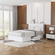 KIRANA Perth - Headboard Kayu Rak Sandaran Kasur Tempat Tidur Putih Modern Minimalis