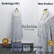 mukena dewasa rayon 2in1(resleting) jumbo/mukena dewasa motif abstrak - rt18