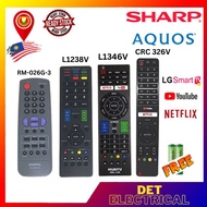 Universal SHARP, SMART, ANDROID, PLASMA TV Remote LED LCD tv, RM 026G / L1346V / RM L 1238V / CRC 32