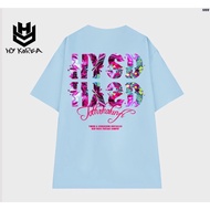 HYSD floral loose-form unisex t-shirt for men and women 1099