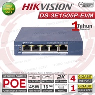 SWITCH POE GIGABIT HIKVISION DS-3E1505P-EI/M SMART POE SWITCH 4 PORT